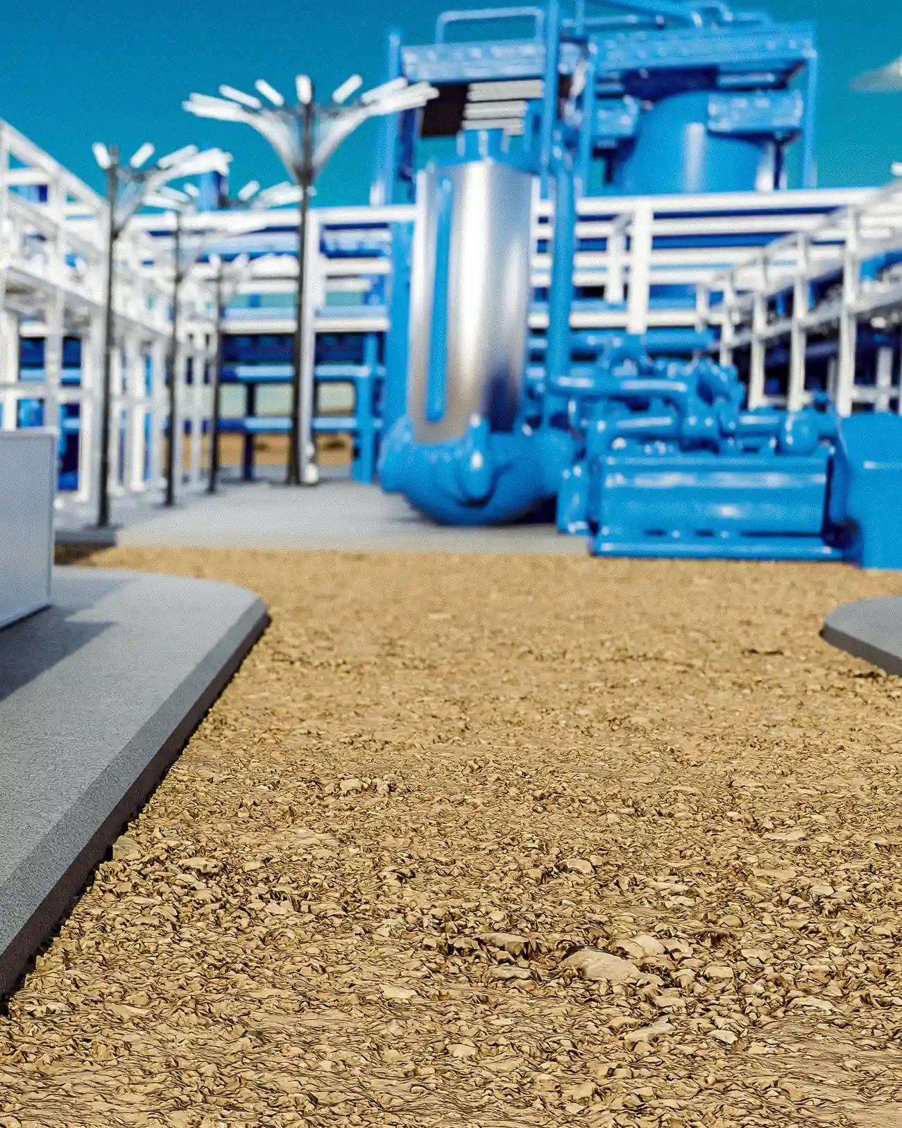 The reformer block and the fuel cell rows — project render
